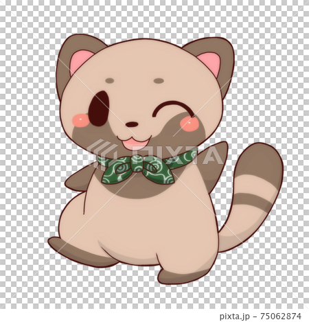 Japanese style raccoon wink 75062874