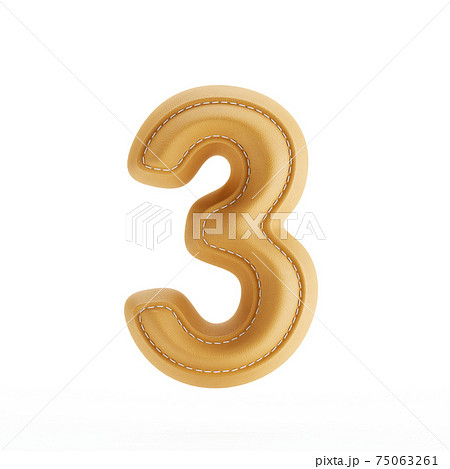 Leather yellow texture letter digit number three 3 Leather yellow texture letter digit number three 3 75063261