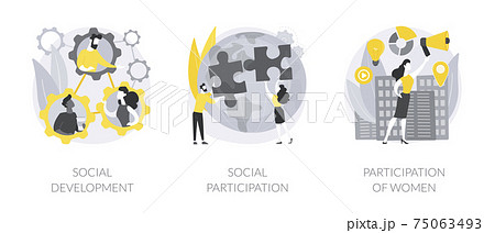 Social skills competence abstract concept vector illustrations. 75063493