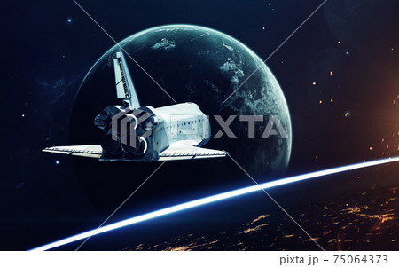Deep space imagination, planets, stars and galaxies in endless universe Elements of this image furnished by NASA 75064373
