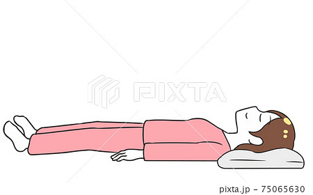 寝る 横向き 女性のイラスト素材