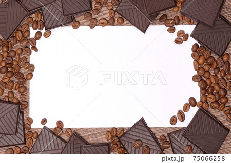 coffee beans chocolate background coffee beans chocolate background 75066258