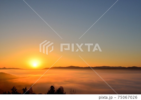 亀岡盆地の雲海 75067026