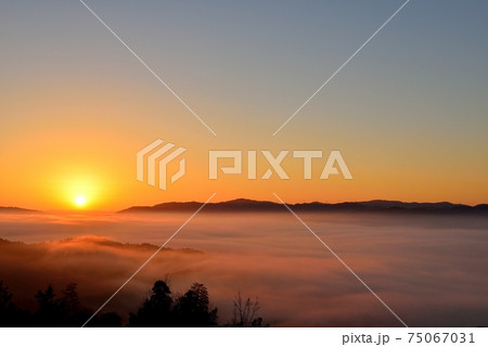 亀岡盆地の雲海 75067031