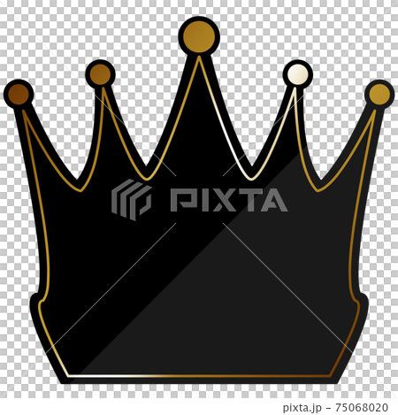 王冠のフレーム ブラック ゴールドのイラスト素材