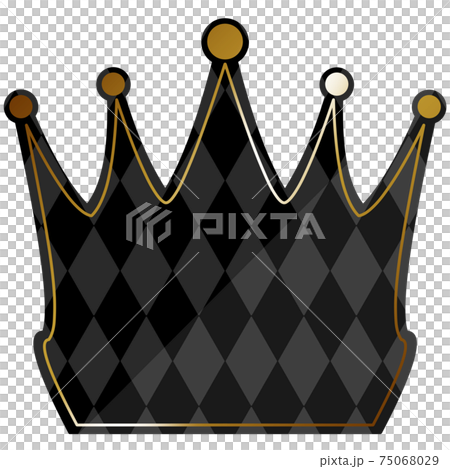 王冠のフレーム　ブラック＆ゴールド　全面にダイヤパターン 75068029