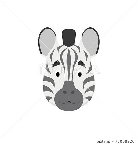 Zebra face in cartoon style for children.... - Stock Illustration  [75068826] - PIXTA