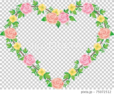 Rose and flower heart wreath Rose and flower heart wreath 75072512