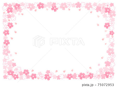 イラスト素材 桜 飾り枠 春 白のイラスト素材
