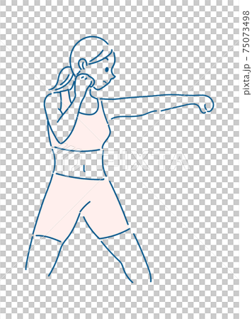 ボクササイズをするイラスト 75073498