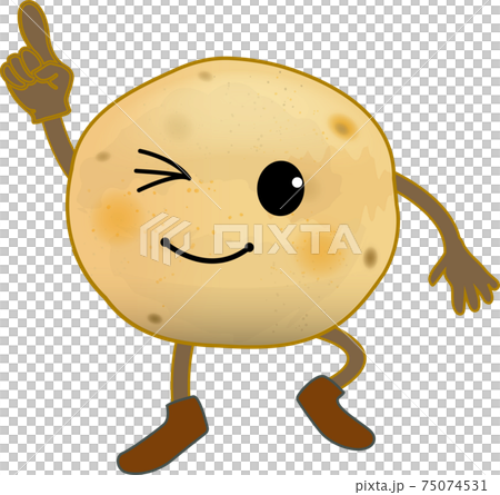 指を差す可愛いじゃがいものキャラクターのイラスト素材
