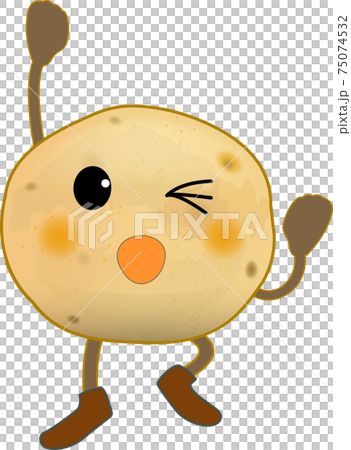 元気のいい可愛いじゃがいものキャラクターのイラスト素材