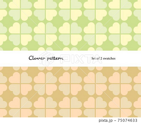 四つ葉のクローバー シンプル シームレスパターン 柄 スウォッチ 75074633