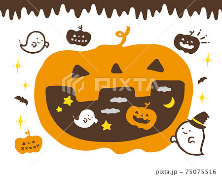 かわいいハロウィン かぼちゃ 秋 手書きイラスト素材のイラスト素材