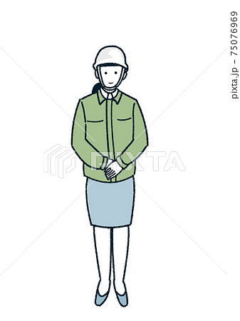 ヘルメット着用 建築業 女性 建築 現場 のイラスト素材