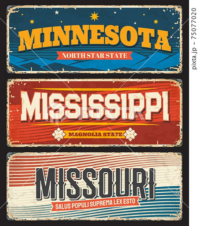 USA states Missouri, Mississippi, Minnesota signs USA states Missouri, Mississippi, Minnesota signs 75077020