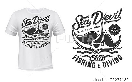 Ray T Shirt Print Mockup Fishing And Diving Clubのイラスト素材