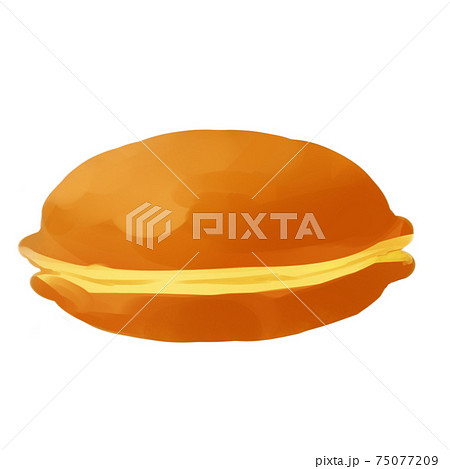 ふっくら横からどら焼きのイラスト素材