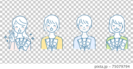 収入の得た女性のイラスト 75079794