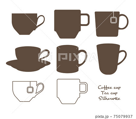 ティーカップ マグカップ コーヒーカップ シルエット イラスト素材のイラスト素材