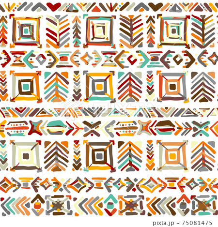 Ethnic handmade ornament, seamless pattern 75081475