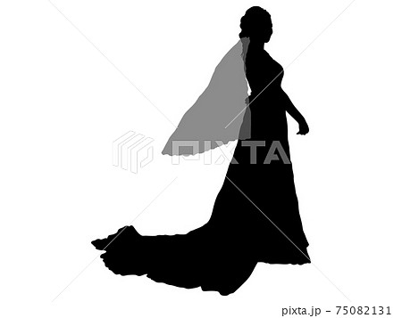 ウェディングドレス姿の女性シルエット 5のイラスト素材
