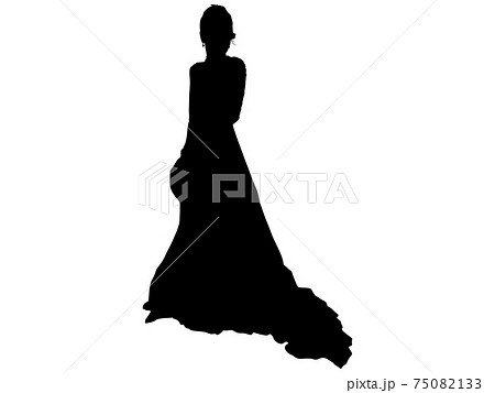 ウェディングドレス姿の女性シルエット 7のイラスト素材