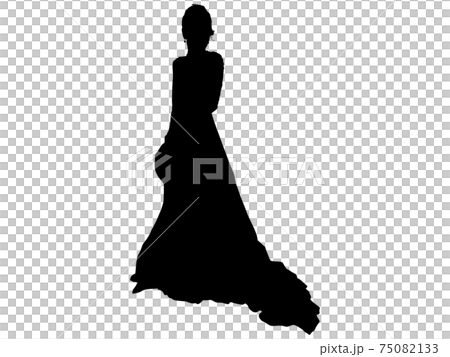 Female silhouette in a wedding dress_7 - Stock Illustration [75082133 ...