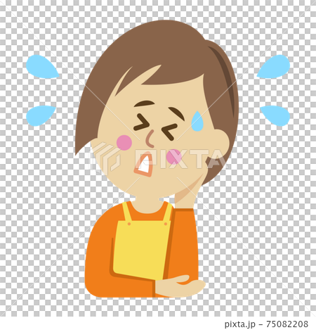 悩む主婦のイラストイメージ 75082208