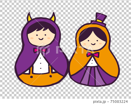 かわいいハロウィン 子ども 仮装 秋 手書きイラスト素材のイラスト素材