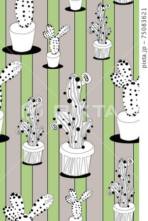 Seamless repeating pattern with cactus Seamless repeating pattern with cactus 75083621
