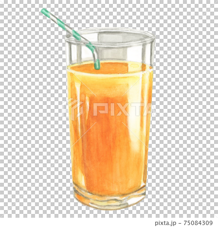 Orange juice [hand-painted watercolor] 75084309