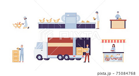 Chicken factory, farming growing poultry for production meat and ready products. Chicken factory, farming growing poultry for production meat and ready products. 75084768