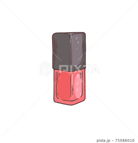 Hand drawn bottle of nail enamel or polish sketch vector illustration isolated. Hand drawn bottle of nail enamel or polish sketch vector illustration isolated. 75086010