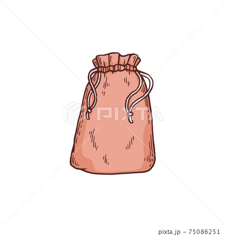Textile travel bag for shoes and clothing, sketch vector illustration isolated. Textile travel bag for shoes and clothing, sketch vector illustration isolated. 75086251