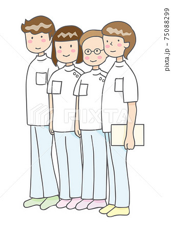 並んで立っている医療従事者たちのイラスト素材 7509