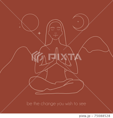 Woman Yoga Relaxation Simple Minimal Aesthetic | Poster