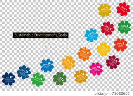 17 Goals of SDGs CMYK Designated Color Clover Icon Set 17 Goals of SDGs CMYK Designated Color Clover Icon Set 75088605