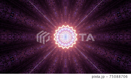 3D illustration of fractal kaleidoscope with colorful rays 3D illustration of fractal kaleidoscope with colorful rays 75088706