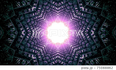 Magic star shaped tunnel with glowing hole 3d illustration Magic star shaped tunnel with glowing hole 3d illustration 75088862