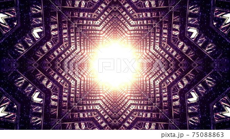 Magic light in star shaped tunnel 3d illustration Magic light in star shaped tunnel 3d illustration 75088863