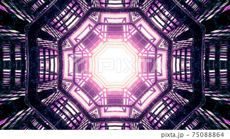 Octagonal ornamental abstract background with light effect 3d illustration Octagonal ornamental abstract background with light effect 3d illustration 75088864