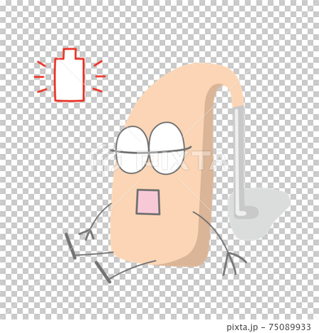 Illustration of hearing aid for ears Battery dead 75089933