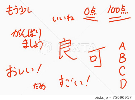 日本語の採点の文字イラストのイラスト素材