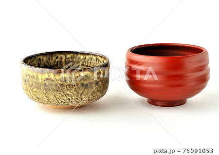 笠間焼失透窯変の抹茶茶碗と朱泥の常滑焼の抹茶茶碗 笠間焼失透窯変の抹茶茶碗と朱泥の常滑焼の抹茶茶碗 75091053