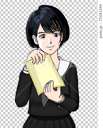 JK Yuna 2021畢業水手服女孩62露出咧嘴笑的文憑 75091844