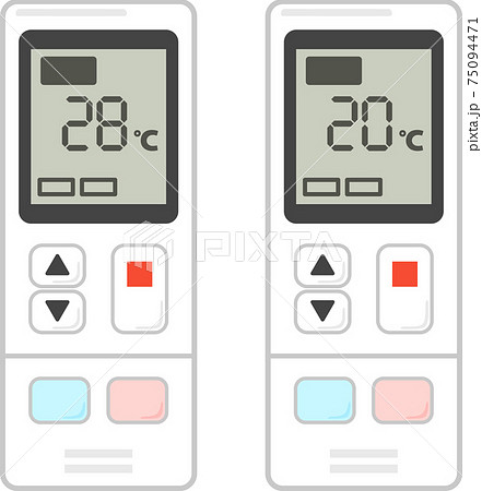 28度と20度に設定されたエアコンのコントローラーのイラスト素材 [75094471] - PIXTA