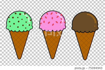 Chocolate mint, strawberry, strawberry and chocolate ice cream Chocolate mint, strawberry, strawberry and chocolate ice cream 75094943