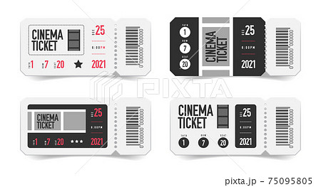 Cinema Tickets Realistic Set 75095805