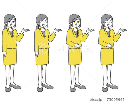案内する女性　4人セット 75095965